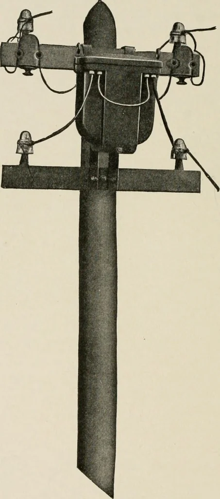An illustration from Cyclopedia of applied electricity : a general reference work on direct-current generators and motors, storage batteries, electrochemistry, welding, electric wiring, meters, electric lighting, electric railways, power stations, switchboards, power transmission, alternating-current machinery, telegraphy, etc., 1916, leaf 361