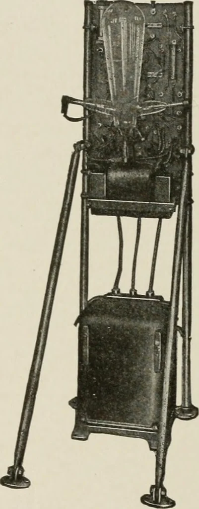 An illustration from Cyclopedia of applied electricity : a general reference work on direct-current generators and motors, storage batteries, electrochemistry, welding, electric wiring, meters, electric lighting, electric railways, power stations, switchboards, power transmission, alternating-current machinery, telegraphy, etc., 1916, leaf 380