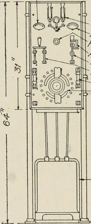 An illustration from Cyclopedia of applied electricity : a general reference work on direct-current generators and motors, storage batteries, electrochemistry, welding, electric wiring, meters, electric lighting, electric railways, power stations, switchboards, power transmission, alternating-current machinery, telegraphy, etc., 1916, leaf 381