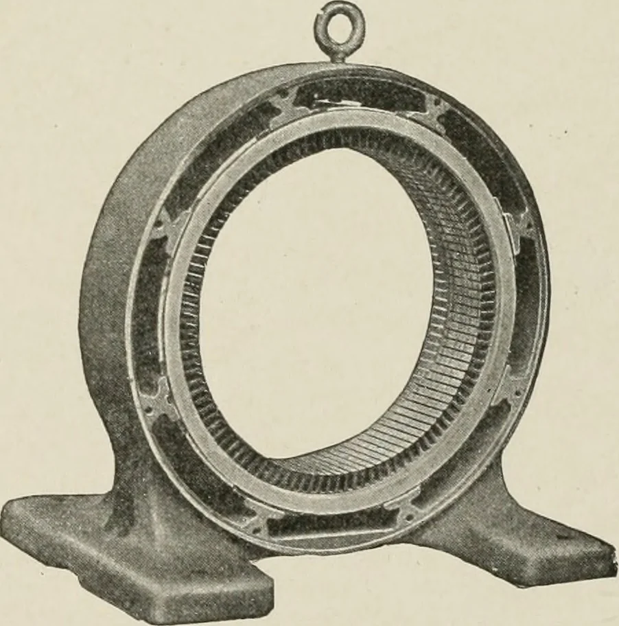An illustration from Cyclopedia of applied electricity : a general reference work on direct-current generators and motors, storage batteries, electrochemistry, welding, electric wiring, meters, electric lighting, electric railways, power stations, switchboards, power transmission, alternating-current machinery, telegraphy, etc., 1916, leaf 442