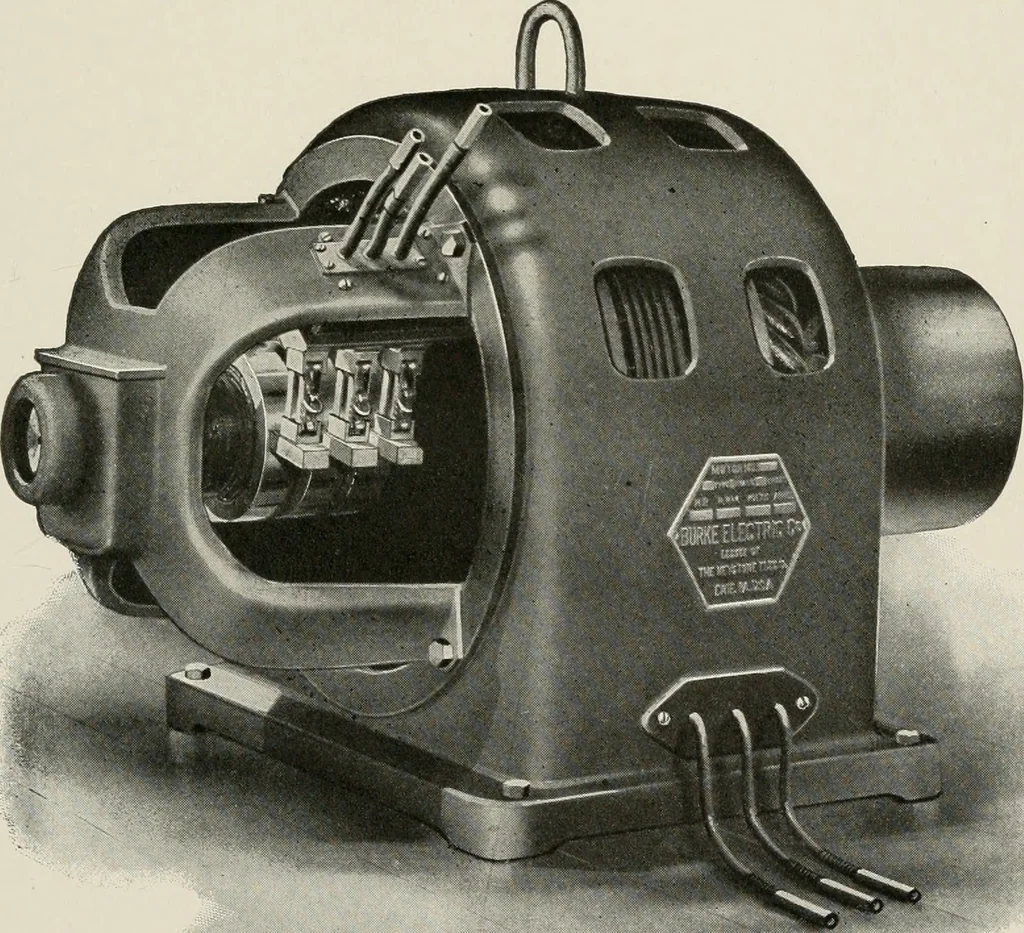 An illustration from Cyclopedia of applied electricity : a general reference work on direct-current generators and motors, storage batteries, electrochemistry, welding, electric wiring, meters, electric lighting, electric railways, power stations, switchboards, power transmission, alternating-current machinery, telegraphy, etc., 1916, leaf 456