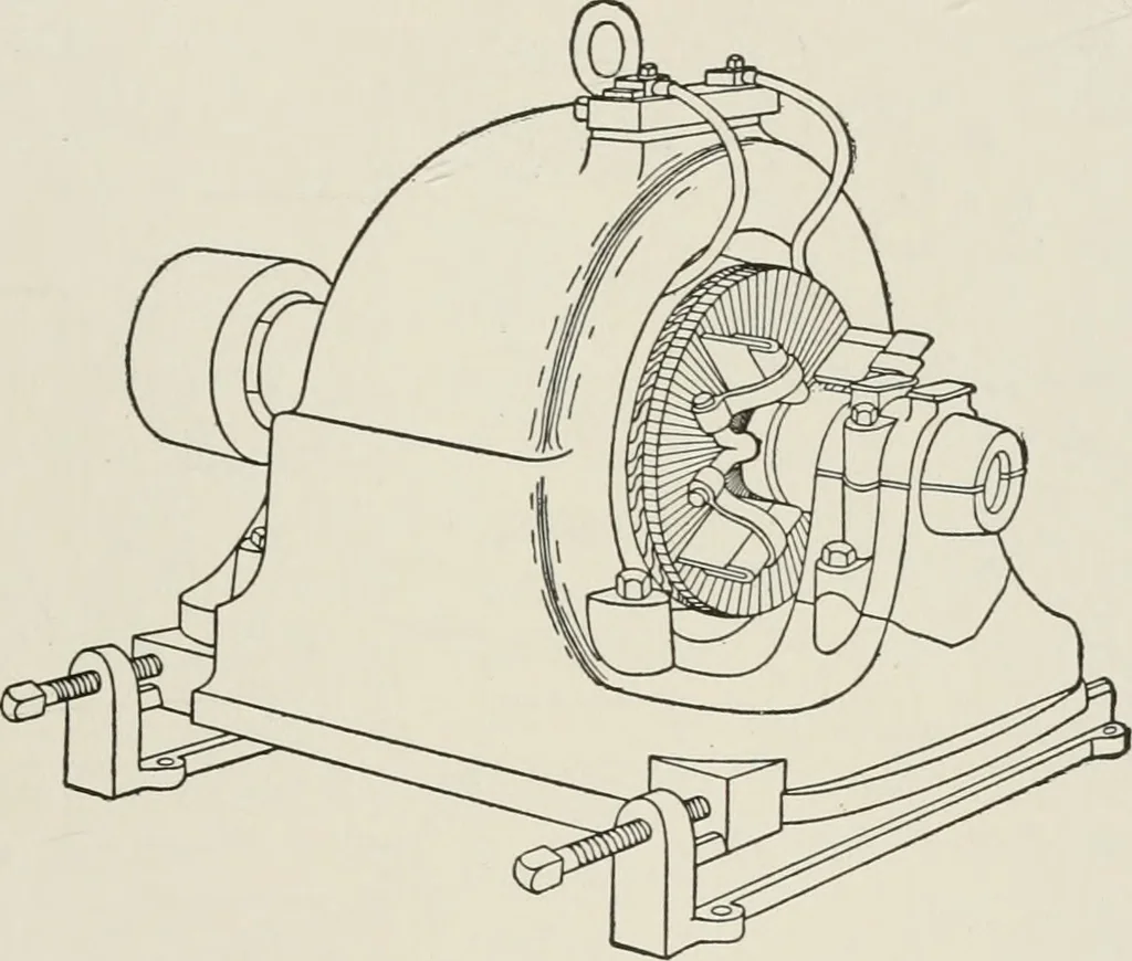 An illustration from Cyclopedia of applied electricity : a general reference work on direct-current generators and motors, storage batteries, electrochemistry, welding, electric wiring, meters, electric lighting, electric railways, power stations, switchboards, power transmission, alternating-current machinery, telegraphy, etc., 1916, leaf 460