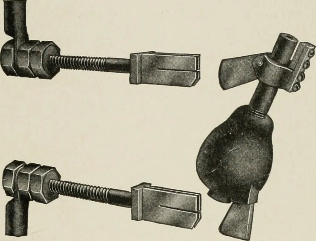 An illustration from Cyclopedia of applied electricity : a general reference work on direct-current generators and motors, storage batteries, electrochemistry, welding, electric wiring, meters, electric lighting, electric railways, power stations, switchboards, power transmission, alternating-current machinery, telegraphy, etc., 1916, leaf 490
