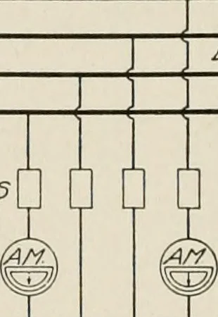 An illustration from Cyclopedia of applied electricity : a general reference work on direct-current generators and motors, storage batteries, electrochemistry, welding, electric wiring, meters, electric lighting, electric railways, power stations, switchboards, power transmission, alternating-current machinery, telegraphy, etc., 1916, leaf 495