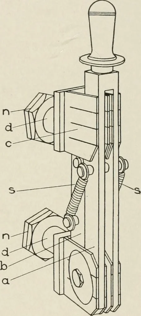An illustration from Cyclopedia of applied electricity : a general reference work on direct-current generators and motors, storage batteries, electrochemistry, welding, electric wiring, meters, electric lighting, electric railways, power stations, switchboards, power transmission, alternating-current machinery, telegraphy, etc., 1916, leaf 504