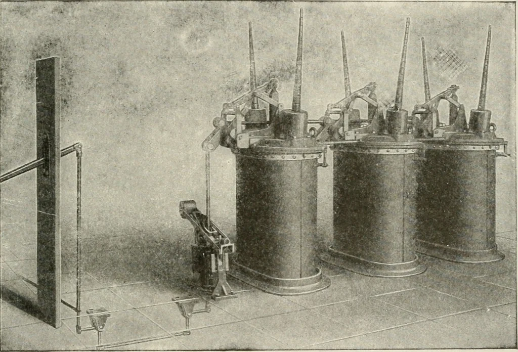 An illustration from Cyclopedia of applied electricity : a general reference work on direct-current generators and motors, storage batteries, electrochemistry, welding, electric wiring, meters, electric lighting, electric railways, power stations, switchboards, power transmission, alternating-current machinery, telegraphy, etc., 1916, leaf 508