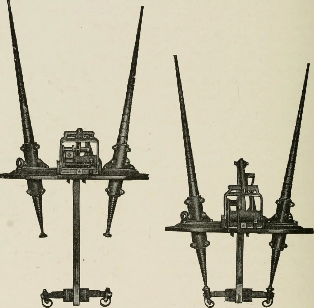 An illustration from Cyclopedia of applied electricity : a general reference work on direct-current generators and motors, storage batteries, electrochemistry, welding, electric wiring, meters, electric lighting, electric railways, power stations, switchboards, power transmission, alternating-current machinery, telegraphy, etc., 1916, leaf 509