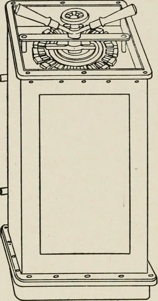 An illustration from Cyclopedia of applied electricity : a general reference work on direct-current generators and motors, storage batteries, electrochemistry, welding, electric wiring, meters, electric lighting, electric railways, power stations, switchboards, power transmission, alternating-current machinery, telegraphy, etc., 1916, leaf 511