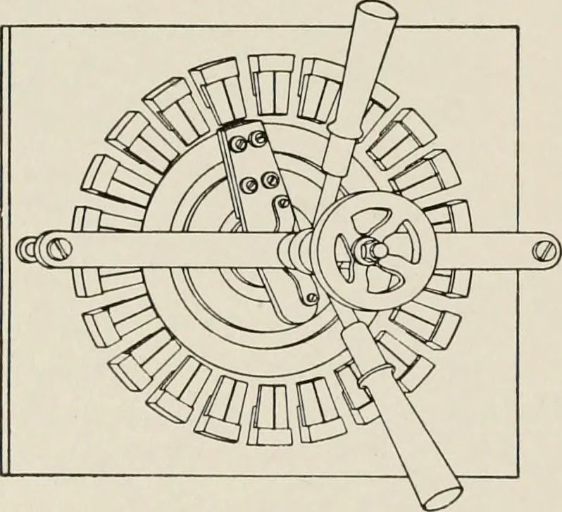 An illustration from Cyclopedia of applied electricity : a general reference work on direct-current generators and motors, storage batteries, electrochemistry, welding, electric wiring, meters, electric lighting, electric railways, power stations, switchboards, power transmission, alternating-current machinery, telegraphy, etc., 1916, leaf 511