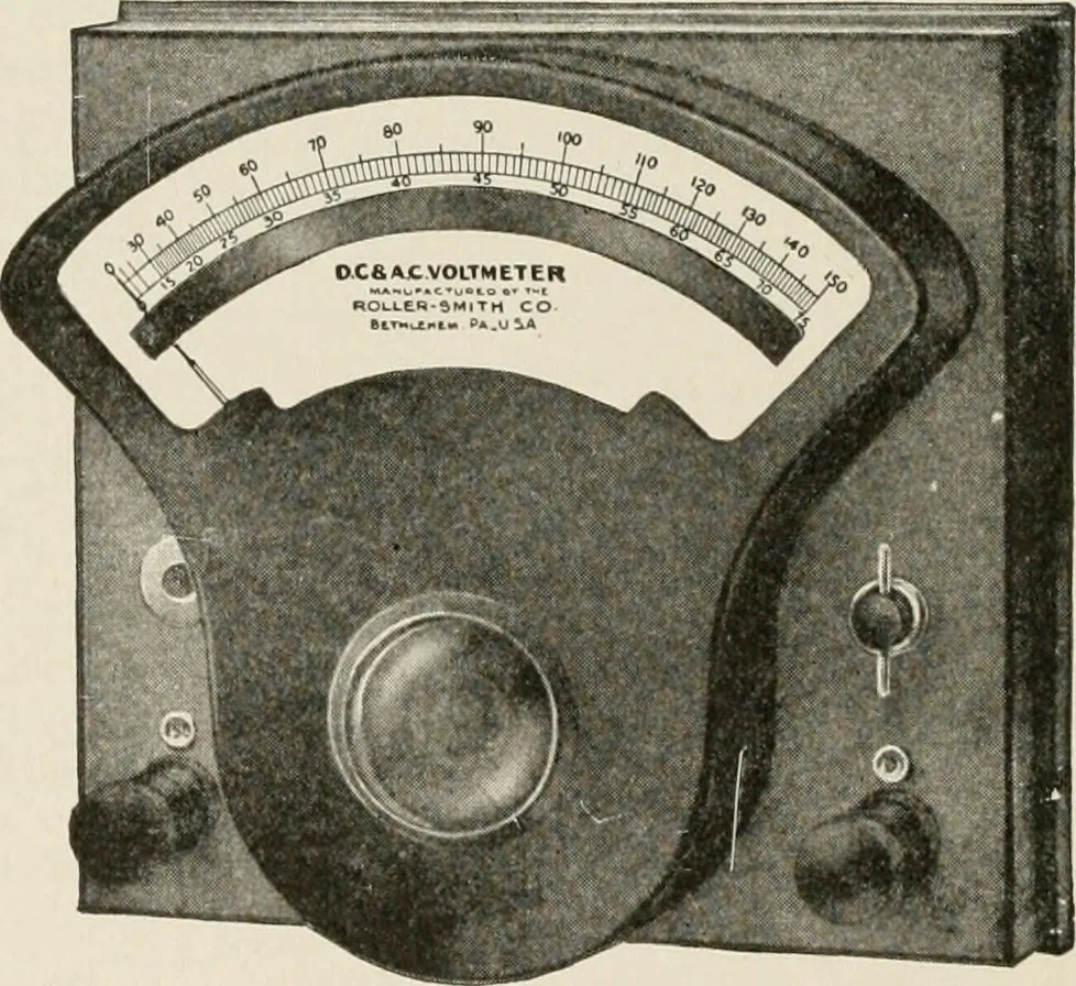 An illustration from Cyclopedia of applied electricity : a general reference work on direct-current generators and motors, storage batteries, electrochemistry, welding, electric wiring, meters, electric lighting, electric railways, power stations, switchboards, power transmission, alternating-current machinery, telegraphy, etc., 1916, leaf 87