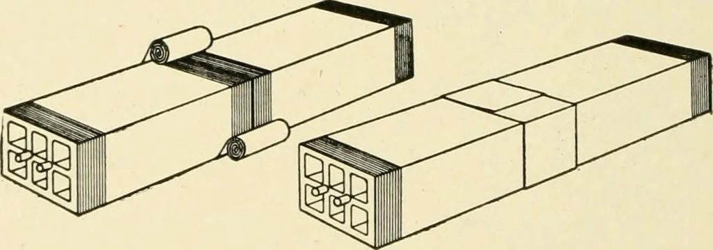 An illustration from Cyclopedia of applied electricity : a general reference work on direct-current generators and motors, storage batteries, electrochemistry, welding, electric wiring, meters, electric lighting, electric railways, power stations, switchboards, power transmission, alternating-current machinery, telegraphy, etc., 1916, leaf 105