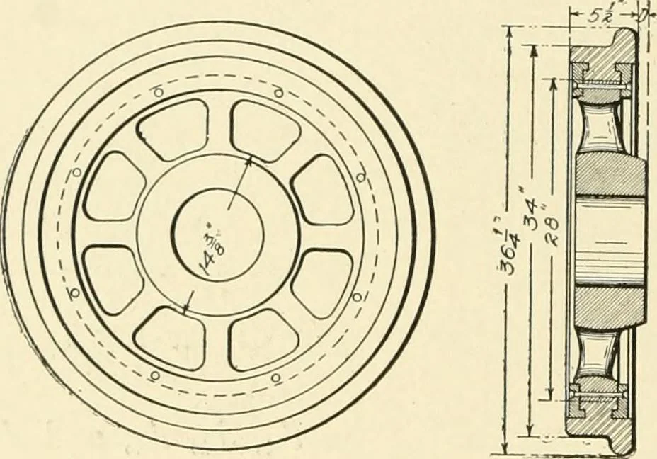 An illustration from Cyclopedia of applied electricity : a general reference work on direct-current generators and motors, storage batteries, electrochemistry, welding, electric wiring, meters, electric lighting, electric railways, power stations, switchboards, power transmission, alternating-current machinery, telegraphy, etc., 1916, leaf 141
