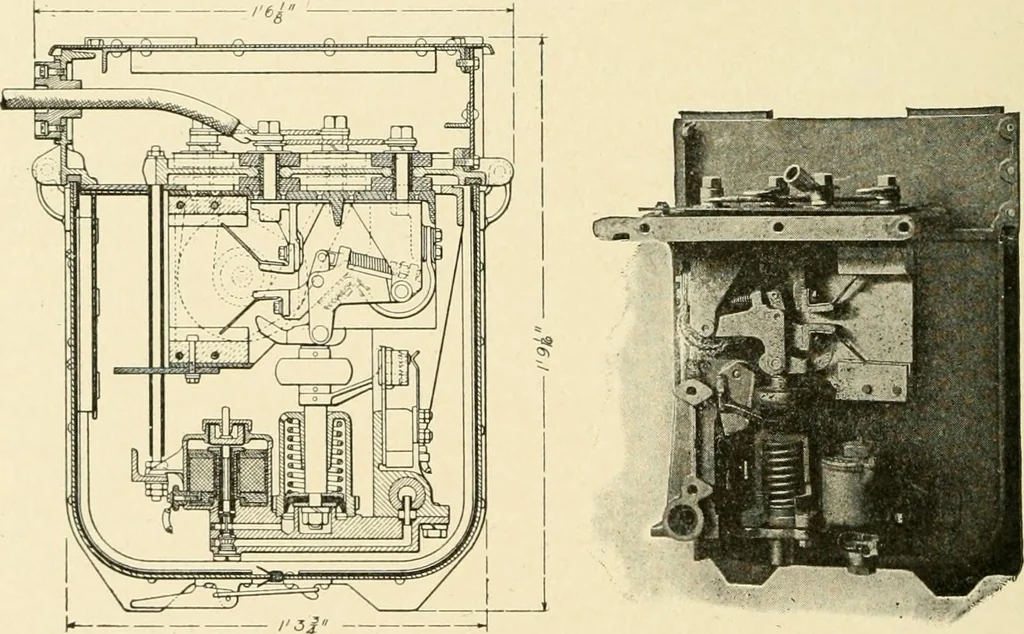 An illustration from Cyclopedia of applied electricity : a general reference work on direct-current generators and motors, storage batteries, electrochemistry, welding, electric wiring, meters, electric lighting, electric railways, power stations, switchboards, power transmission, alternating-current machinery, telegraphy, etc., 1916, leaf 191