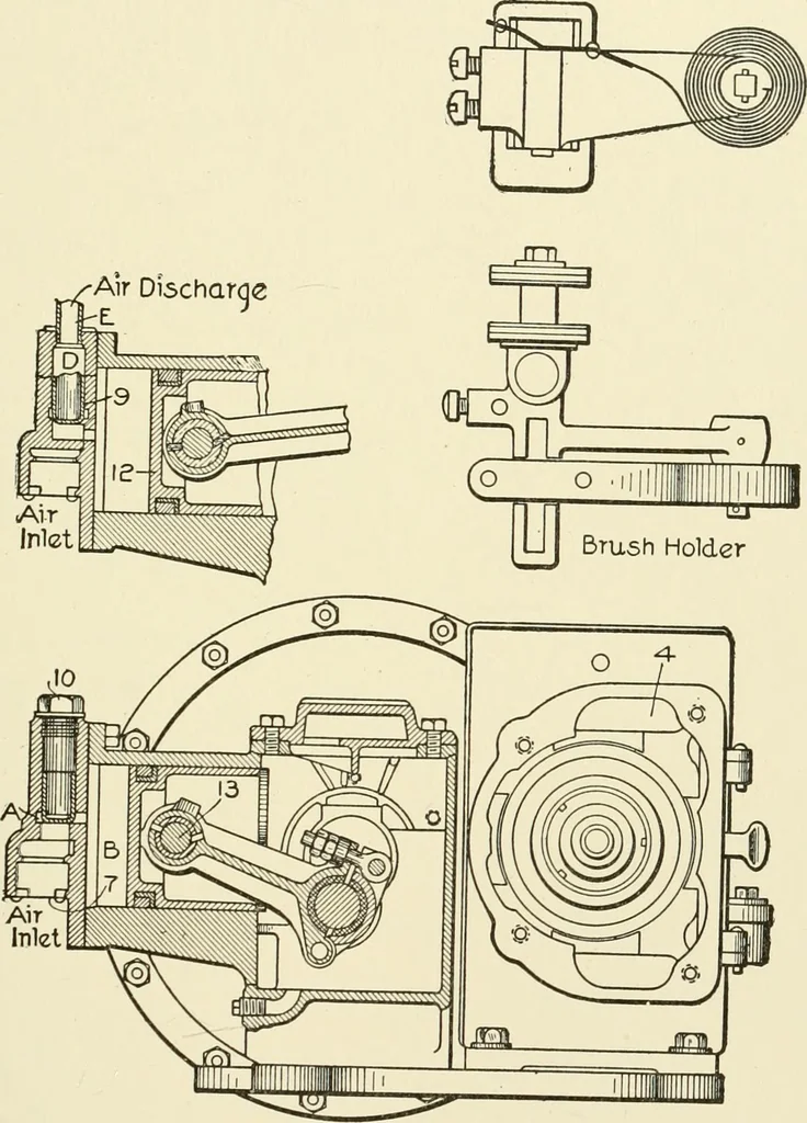 An illustration from Cyclopedia of applied electricity : a general reference work on direct-current generators and motors, storage batteries, electrochemistry, welding, electric wiring, meters, electric lighting, electric railways, power stations, switchboards, power transmission, alternating-current machinery, telegraphy, etc., 1916, leaf 218