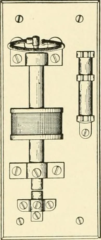 An illustration from Cyclopedia of applied electricity : a general reference work on direct-current generators and motors, storage batteries, electrochemistry, welding, electric wiring, meters, electric lighting, electric railways, power stations, switchboards, power transmission, alternating-current machinery, telegraphy, etc., 1916, leaf 263