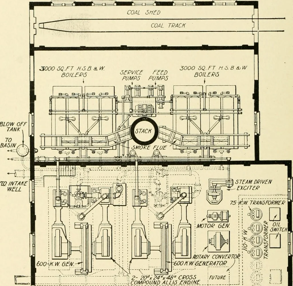 An illustration from Cyclopedia of applied electricity : a general reference work on direct-current generators and motors, storage batteries, electrochemistry, welding, electric wiring, meters, electric lighting, electric railways, power stations, switchboards, power transmission, alternating-current machinery, telegraphy, etc., 1916, leaf 299