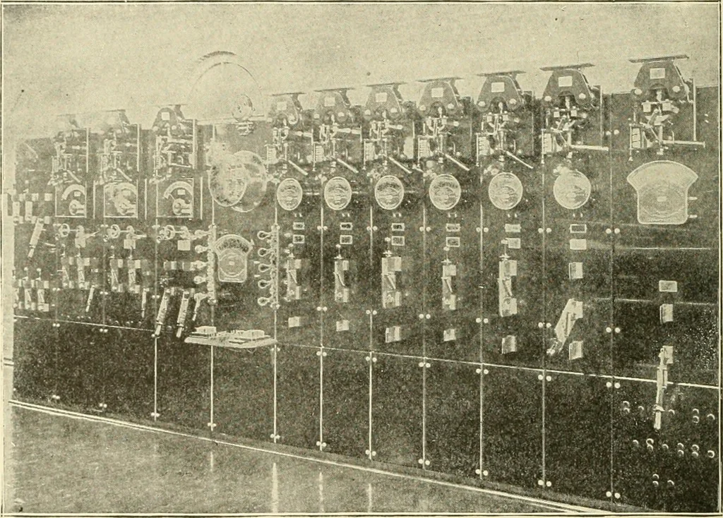 An illustration from Cyclopedia of applied electricity : a general reference work on direct-current generators and motors, storage batteries, electrochemistry, welding, electric wiring, meters, electric lighting, electric railways, power stations, switchboards, power transmission, alternating-current machinery, telegraphy, etc., 1916, leaf 311