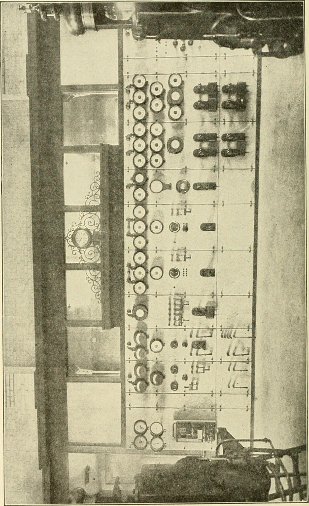 An illustration from Cyclopedia of applied electricity : a general reference work on direct-current generators and motors, storage batteries, electrochemistry, welding, electric wiring, meters, electric lighting, electric railways, power stations, switchboards, power transmission, alternating-current machinery, telegraphy, etc., 1916, leaf 317