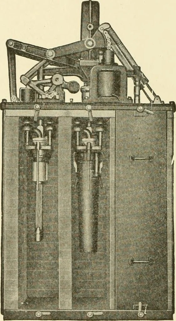 An illustration from Cyclopedia of applied electricity : a general reference work on direct-current generators and motors, storage batteries, electrochemistry, welding, electric wiring, meters, electric lighting, electric railways, power stations, switchboards, power transmission, alternating-current machinery, telegraphy, etc., 1916, leaf 319