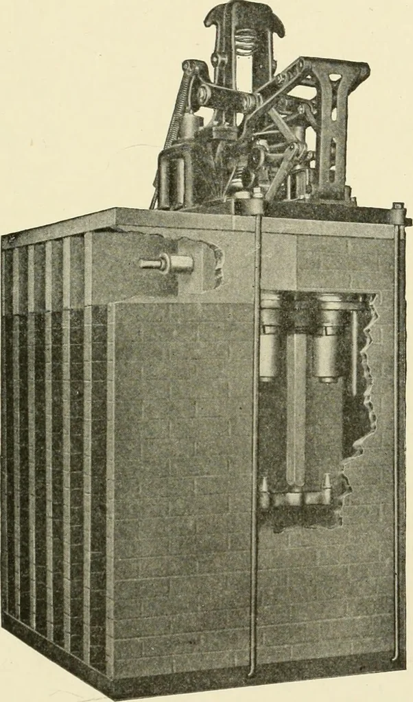 An illustration from Cyclopedia of applied electricity : a general reference work on direct-current generators and motors, storage batteries, electrochemistry, welding, electric wiring, meters, electric lighting, electric railways, power stations, switchboards, power transmission, alternating-current machinery, telegraphy, etc., 1916, leaf 320