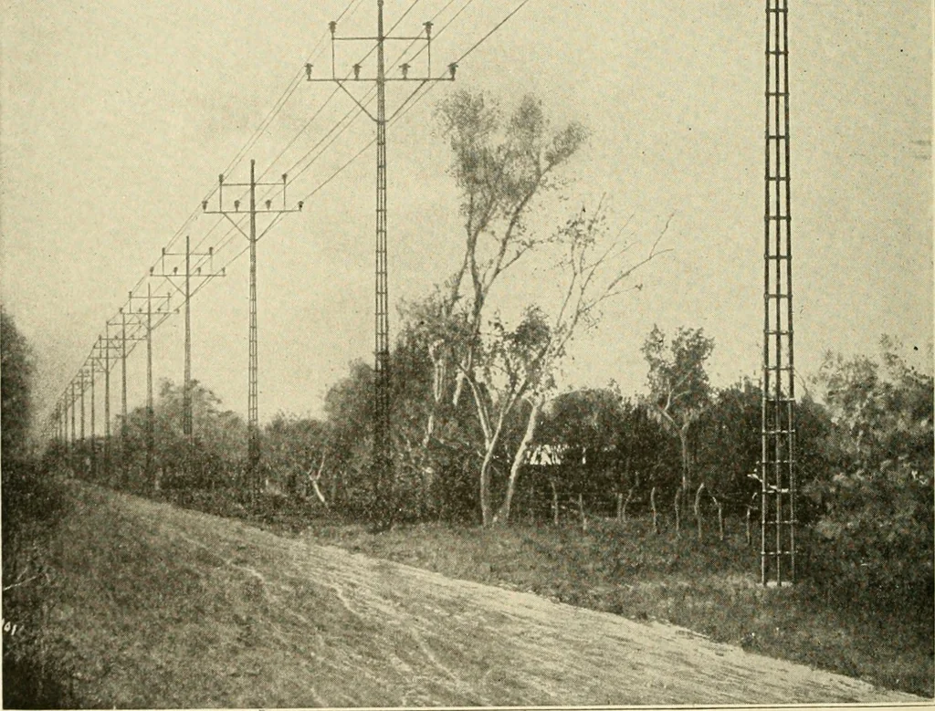 An illustration from Cyclopedia of applied electricity : a general reference work on direct-current generators and motors, storage batteries, electrochemistry, welding, electric wiring, meters, electric lighting, electric railways, power stations, switchboards, power transmission, alternating-current machinery, telegraphy, etc., 1916, leaf 335