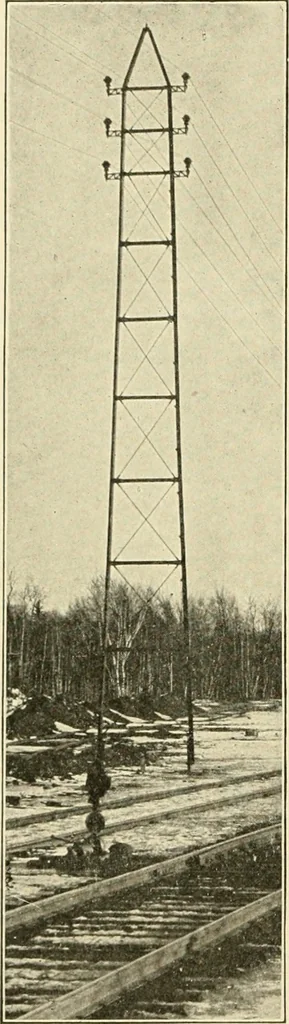 An illustration from Cyclopedia of applied electricity : a general reference work on direct-current generators and motors, storage batteries, electrochemistry, welding, electric wiring, meters, electric lighting, electric railways, power stations, switchboards, power transmission, alternating-current machinery, telegraphy, etc., 1916, leaf 337