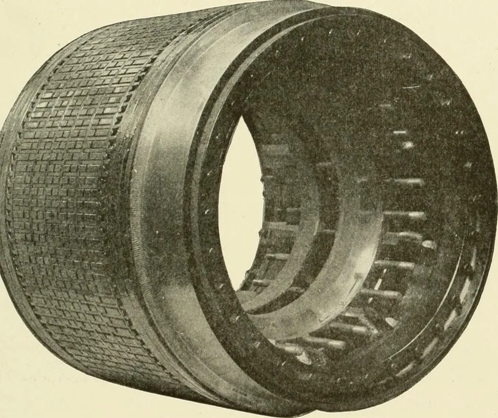 An illustration from Cyclopedia of applied electricity : a general reference work on direct-current generators and motors, storage batteries, electrochemistry, welding, electric wiring, meters, electric lighting, electric railways, power stations, switchboards, power transmission, alternating-current machinery, telegraphy, etc., 1916, leaf 408