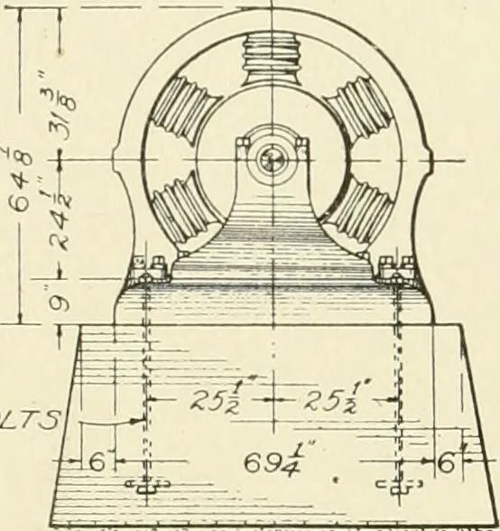 An illustration from Cyclopedia of applied electricity : a general reference work on direct-current generators and motors, storage batteries, electrochemistry, welding, electric wiring, meters, electric lighting, electric railways, power stations, switchboards, power transmission, alternating-current machinery, telegraphy, etc., 1916, leaf 100