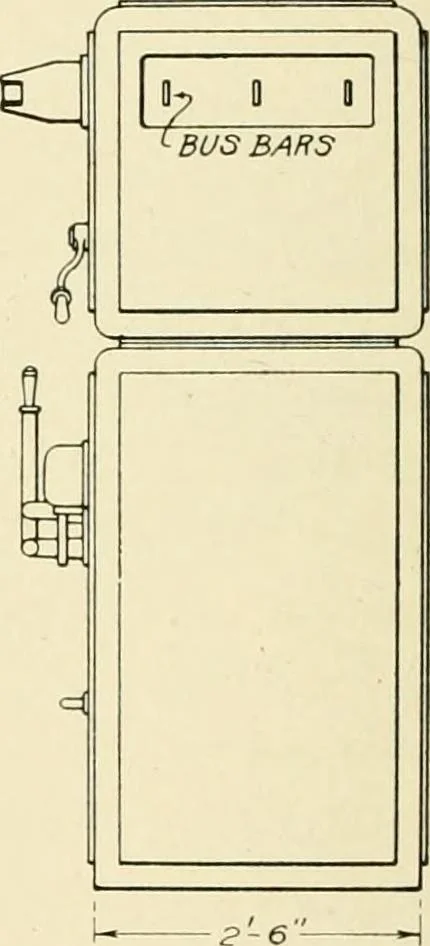 An illustration from Cyclopedia of applied electricity : a general reference work on direct-current generators and motors, storage batteries, electrochemistry, welding, electric wiring, meters, electric lighting, electric railways, power stations, switchboards, power transmission, alternating-current machinery, telegraphy, etc., 1916, leaf 119