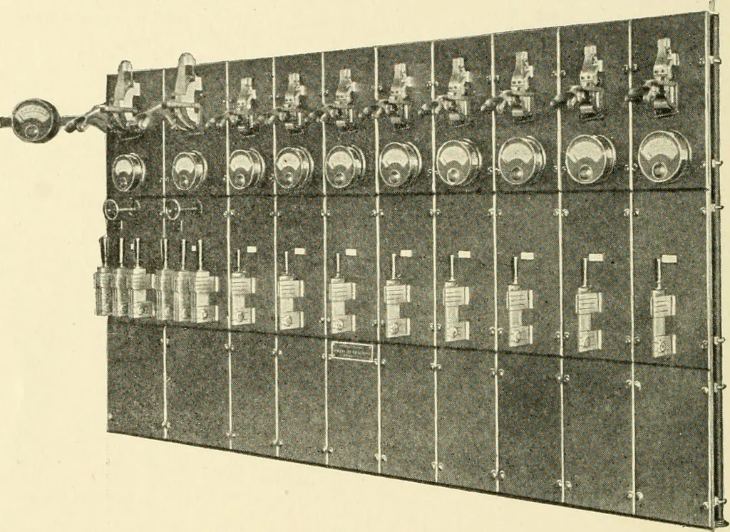 An illustration from Cyclopedia of applied electricity : a general reference work on direct-current generators and motors, storage batteries, electrochemistry, welding, electric wiring, meters, electric lighting, electric railways, power stations, switchboards, power transmission, alternating-current machinery, telegraphy, etc., 1916, leaf 131