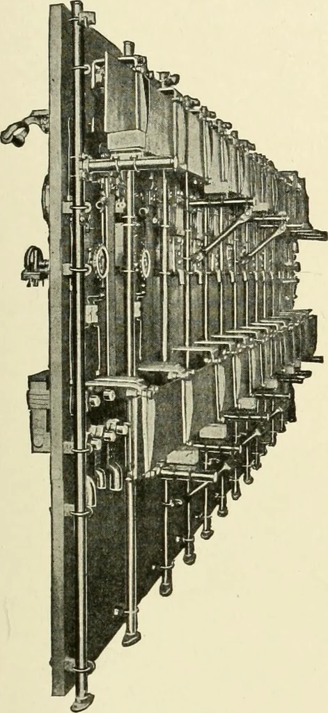 An illustration from Cyclopedia of applied electricity : a general reference work on direct-current generators and motors, storage batteries, electrochemistry, welding, electric wiring, meters, electric lighting, electric railways, power stations, switchboards, power transmission, alternating-current machinery, telegraphy, etc., 1916, leaf 132
