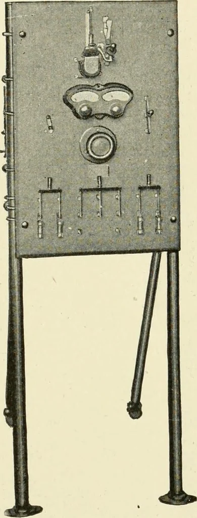 An illustration from Cyclopedia of applied electricity : a general reference work on direct-current generators and motors, storage batteries, electrochemistry, welding, electric wiring, meters, electric lighting, electric railways, power stations, switchboards, power transmission, alternating-current machinery, telegraphy, etc., 1916, leaf 152