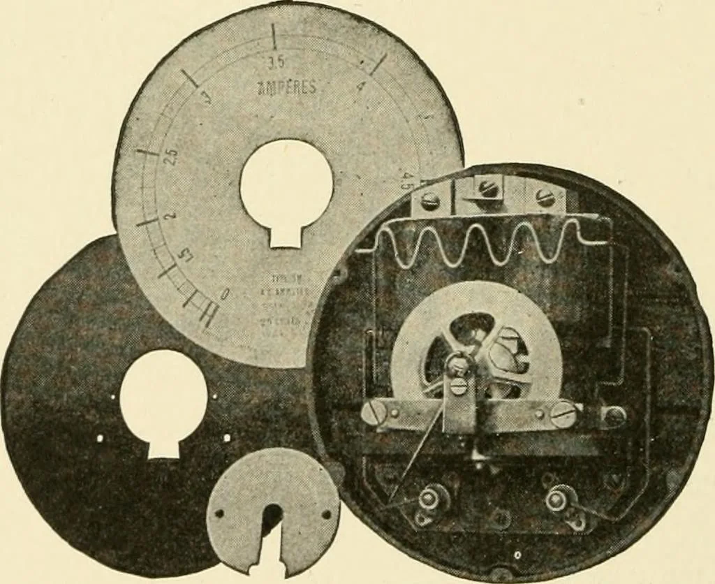 An illustration from Cyclopedia of applied electricity : a general reference work on direct-current generators and motors, storage batteries, electrochemistry, welding, electric wiring, meters, electric lighting, electric railways, power stations, switchboards, power transmission, alternating-current machinery, telegraphy, etc., 1916, leaf 201