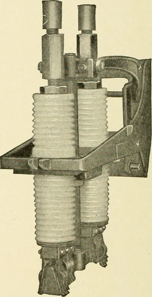 An illustration from Cyclopedia of applied electricity : a general reference work on direct-current generators and motors, storage batteries, electrochemistry, welding, electric wiring, meters, electric lighting, electric railways, power stations, switchboards, power transmission, alternating-current machinery, telegraphy, etc., 1916, leaf 213