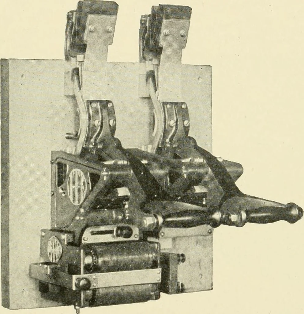An illustration from Cyclopedia of applied electricity : a general reference work on direct-current generators and motors, storage batteries, electrochemistry, welding, electric wiring, meters, electric lighting, electric railways, power stations, switchboards, power transmission, alternating-current machinery, telegraphy, etc., 1916, leaf 220