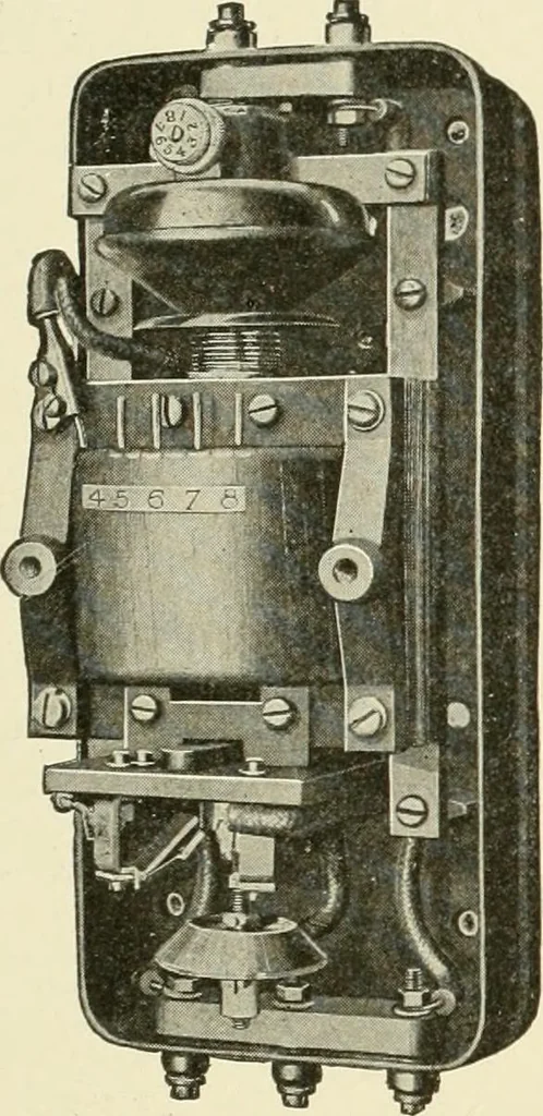 An illustration from Cyclopedia of applied electricity : a general reference work on direct-current generators and motors, storage batteries, electrochemistry, welding, electric wiring, meters, electric lighting, electric railways, power stations, switchboards, power transmission, alternating-current machinery, telegraphy, etc., 1916, leaf 224