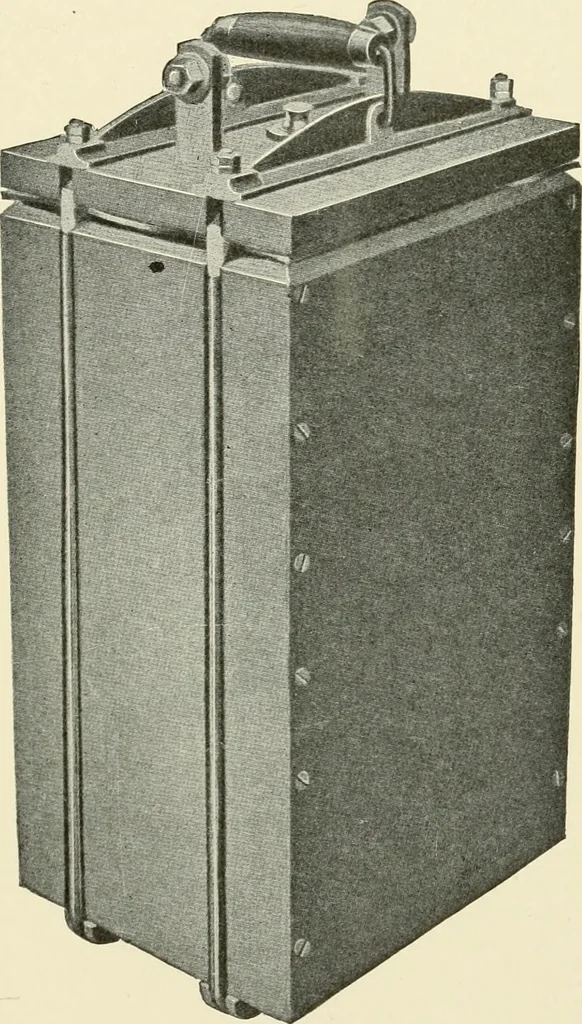An illustration from Cyclopedia of applied electricity : a general reference work on direct-current generators and motors, storage batteries, electrochemistry, welding, electric wiring, meters, electric lighting, electric railways, power stations, switchboards, power transmission, alternating-current machinery, telegraphy, etc., 1916, leaf 278