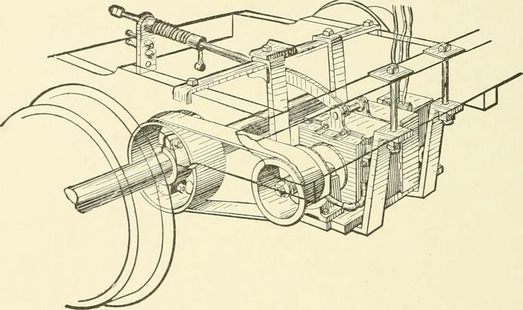 An illustration from Cyclopedia of applied electricity : a general reference work on direct-current generators and motors, storage batteries, electrochemistry, welding, electric wiring, meters, electric lighting, electric railways, power stations, switchboards, power transmission, alternating-current machinery, telegraphy, etc., 1916, leaf 293