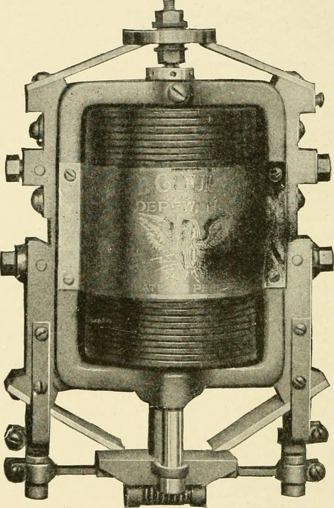 An illustration from Cyclopedia of applied electricity : a general reference work on direct-current generators and motors, storage batteries, electrochemistry, welding, electric wiring, meters, electric lighting, electric railways, power stations, switchboards, power transmission, alternating-current machinery, telegraphy, etc., 1916, leaf 319
