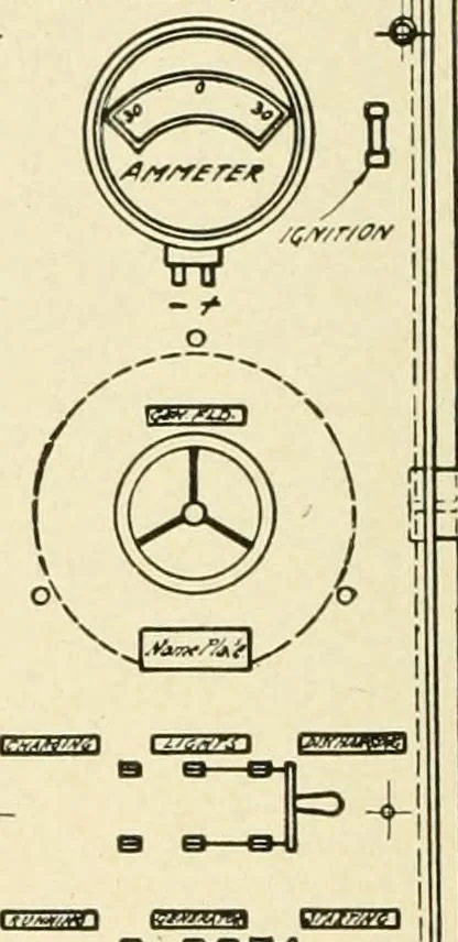 An illustration from Cyclopedia of applied electricity : a general reference work on direct-current generators and motors, storage batteries, electrochemistry, welding, electric wiring, meters, electric lighting, electric railways, power stations, switchboards, power transmission, alternating-current machinery, telegraphy, etc., 1916, leaf 323