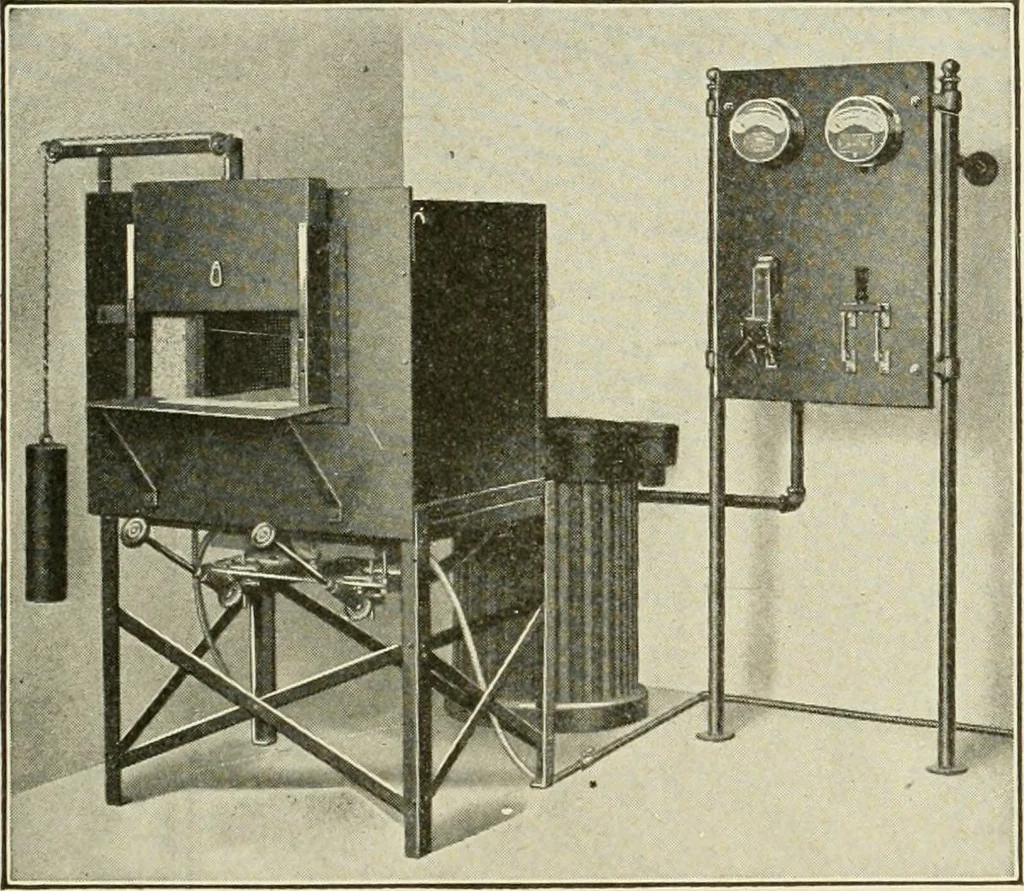 An illustration from Cyclopedia of applied electricity : a general reference work on direct-current generators and motors, storage batteries, electrochemistry, welding, electric wiring, meters, electric lighting, electric railways, power stations, switchboards, power transmission, alternating-current machinery, telegraphy, etc., 1916, leaf 408