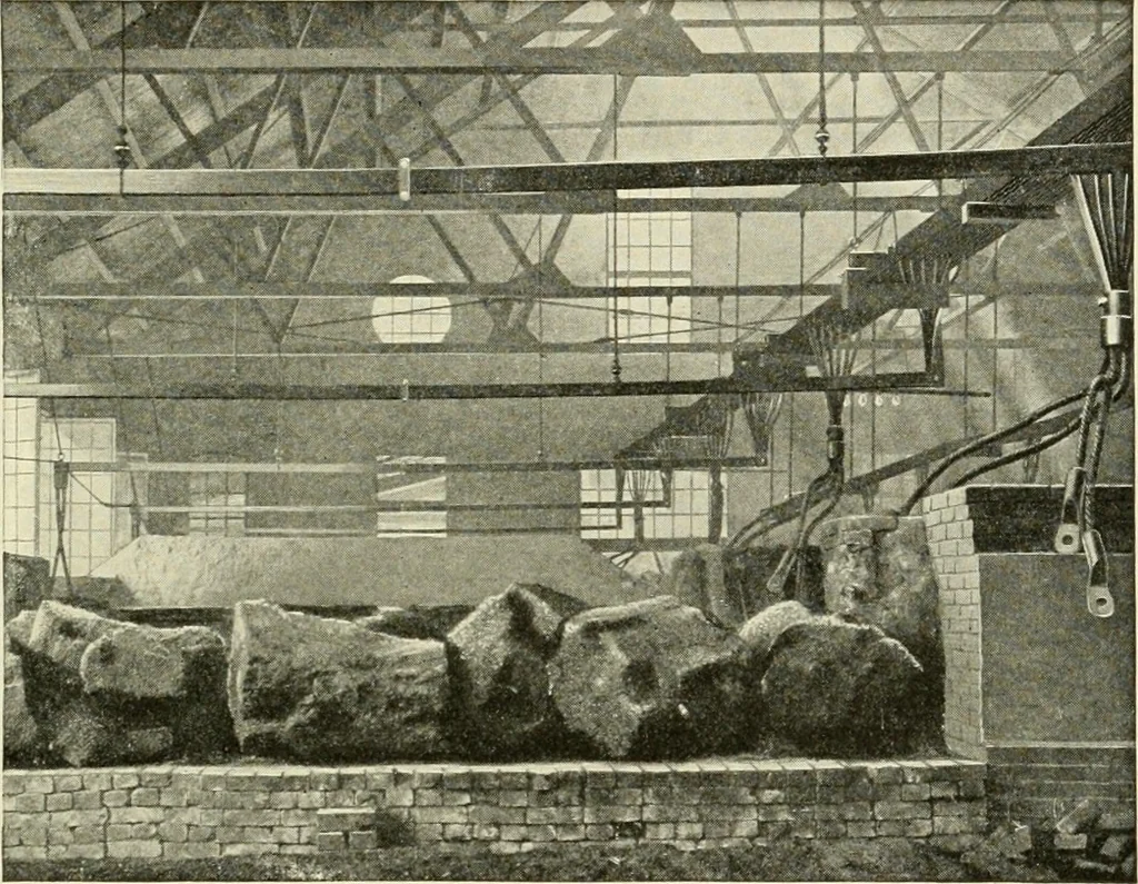 An illustration from Cyclopedia of applied electricity : a general reference work on direct-current generators and motors, storage batteries, electrochemistry, welding, electric wiring, meters, electric lighting, electric railways, power stations, switchboards, power transmission, alternating-current machinery, telegraphy, etc., 1916, leaf 412