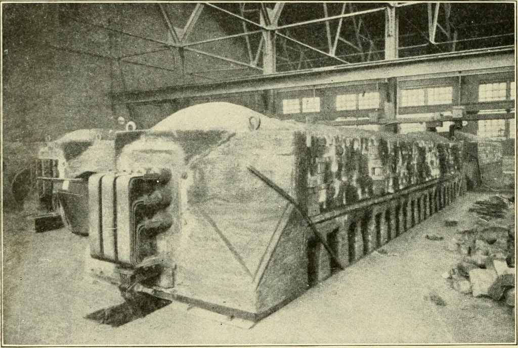 An illustration from Cyclopedia of applied electricity : a general reference work on direct-current generators and motors, storage batteries, electrochemistry, welding, electric wiring, meters, electric lighting, electric railways, power stations, switchboards, power transmission, alternating-current machinery, telegraphy, etc., 1916, leaf 413