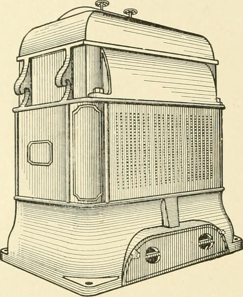 An illustration from Cyclopedia of applied electricity : a general reference work on direct-current generators and motors, storage batteries, electrochemistry, welding, electric wiring, meters, electric lighting, electric railways, power stations, switchboards, power transmission, alternating-current machinery, telegraphy, etc., 1916, leaf 65