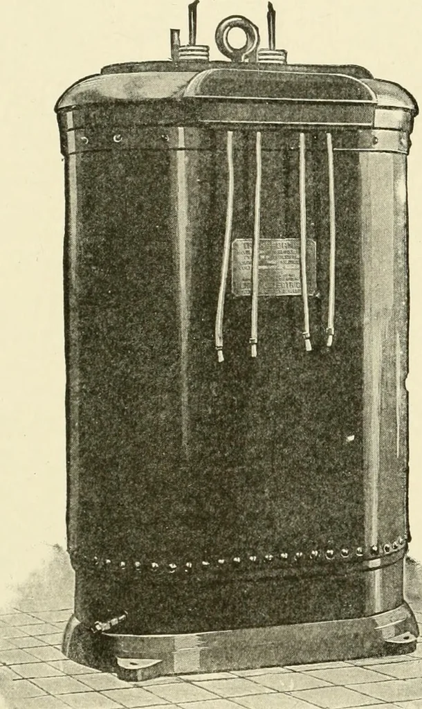 An illustration from Cyclopedia of applied electricity : a general reference work on direct-current generators and motors, storage batteries, electrochemistry, welding, electric wiring, meters, electric lighting, electric railways, power stations, switchboards, power transmission, alternating-current machinery, telegraphy, etc., 1916, leaf 68