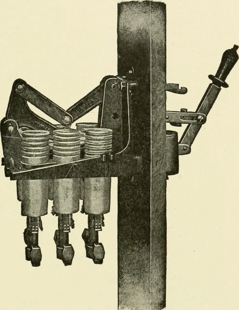An illustration from Cyclopedia of applied electricity : a general reference work on direct-current generators and motors, storage batteries, electrochemistry, welding, electric wiring, meters, electric lighting, electric railways, power stations, switchboards, power transmission, alternating-current machinery, telegraphy, etc., 1916, leaf 80