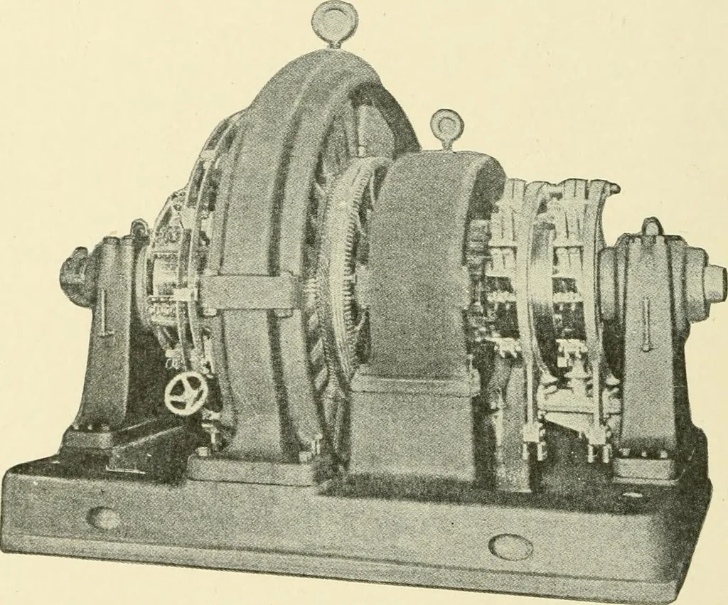 An illustration from Cyclopedia of applied electricity : a general reference work on direct-current generators and motors, storage batteries, electrochemistry, welding, electric wiring, meters, electric lighting, electric railways, power stations, switchboards, power transmission, alternating-current machinery, telegraphy, etc., 1916, leaf 95