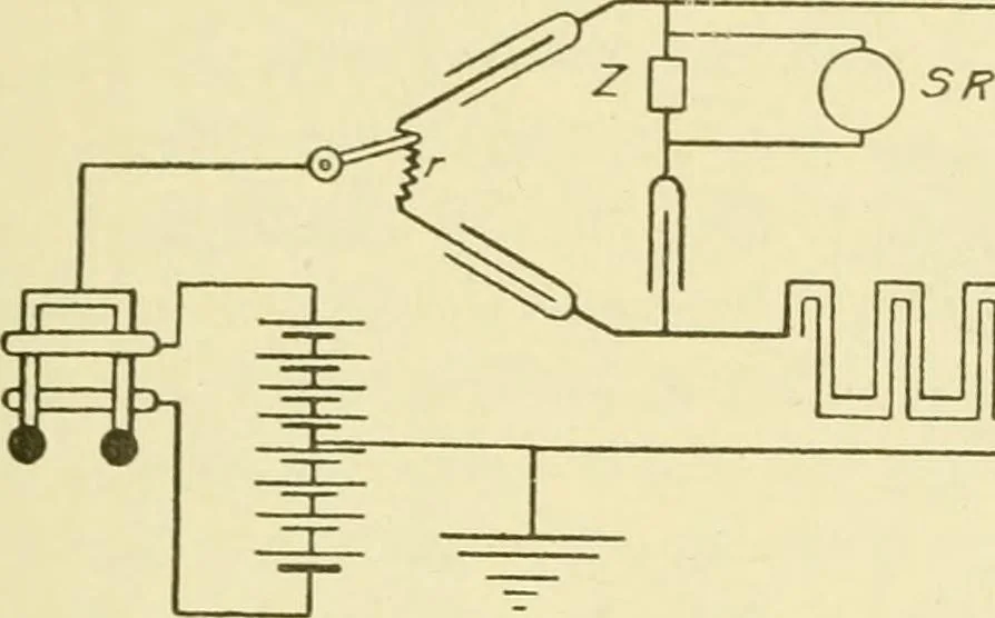An illustration from Cyclopedia of applied electricity : a general reference work on direct-current generators and motors, storage batteries, electrochemistry, welding, electric wiring, meters, electric lighting, electric railways, power stations, switchboards, power transmission, alternating-current machinery, telegraphy, etc., 1916, leaf 100