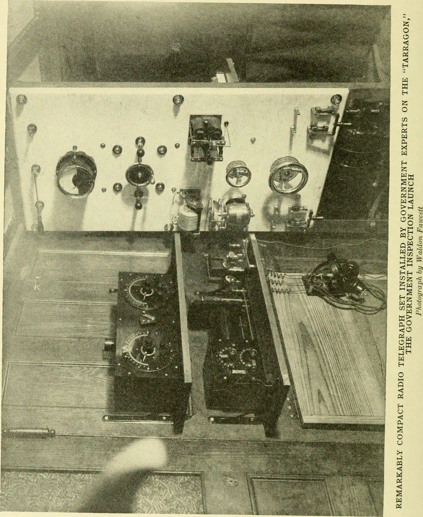 An illustration from Cyclopedia of applied electricity : a general reference work on direct-current generators and motors, storage batteries, electrochemistry, welding, electric wiring, meters, electric lighting, electric railways, power stations, switchboards, power transmission, alternating-current machinery, telegraphy, etc., 1916, leaf 215