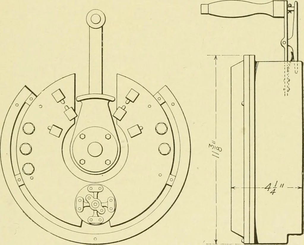 An illustration from Cyclopedia of applied electricity : a general reference work on direct-current generators and motors, storage batteries, electrochemistry, welding, electric wiring, meters, electric lighting, electric railways, power stations, switchboards, power transmission, alternating-current machinery, telegraphy, etc., 1916, leaf 276